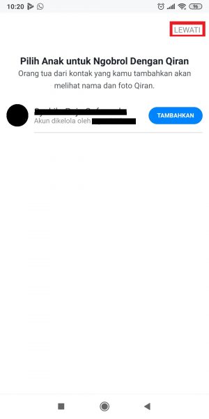 Cara Membuat Akun Messenger Kids Untuk Anak 20 Tap "Lewati".