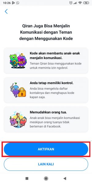 Cara Membuat Akun Messenger Kids Untuk Anak 24 Tap "Aktifkan".