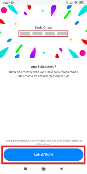 Cara Membuat Akun Messenger Kids Untuk Anak 25 Tap "Lanjutkan".