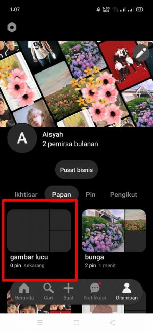 Cara Menggunakan Pinterest Untuk Pemula 5 klik dan pilih "hasil"