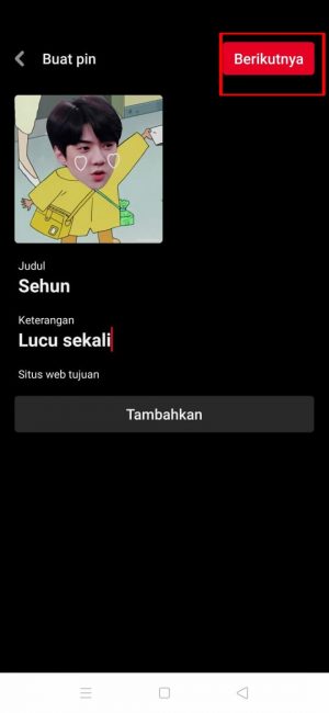 Cara Menggunakan Pinterest Untuk Pemula 9 klik dan pilih "berikutnya"