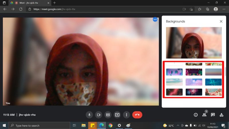Cara mengganti background google meet di HP dan PC 10 Klik dan pilih "pilih"