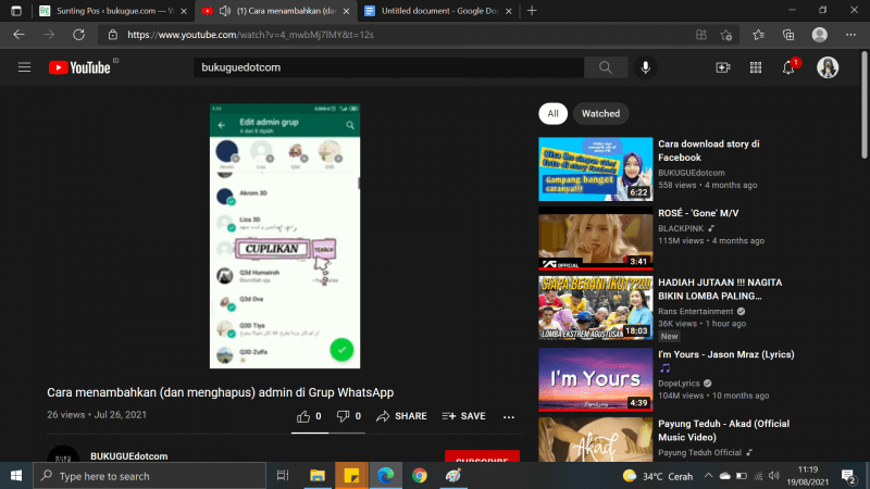 Cara transkrip video Youtube yang tidak ada subtitle 10 Klik dan pilih "video"