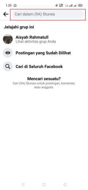 Cara Melihat Postingan Lama di Grup Facebook (di HP dan PC) 6 klik dan pilih "cari dalam grup"