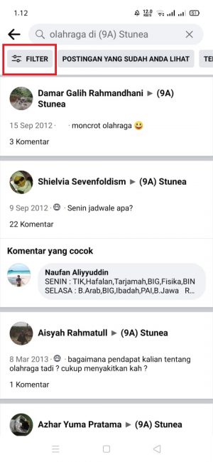 Cara Melihat Postingan Lama di Grup Facebook (di HP dan PC) 7 klik dan pilih "filter"