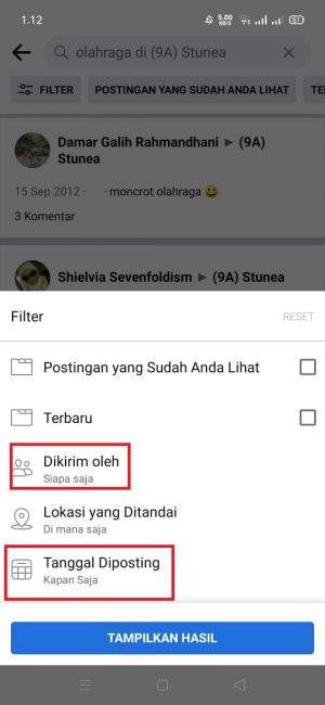 Cara Melihat Postingan Lama di Grup Facebook (di HP dan PC) 8 klik dan pilih "filter"