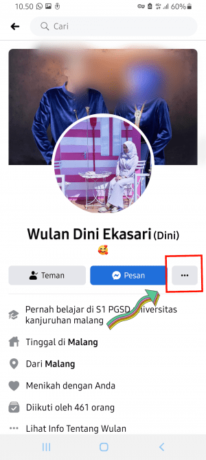 Cara melihat dan copy link Facebook sendiri (ataupun link orang lain) 9 Mencari url profil facebook orang lain