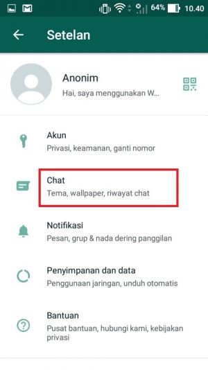 Cara membersihkan chat WhatsApp (bisa satu-satu atau semua sekaligus) 15 Tekan menu “Chat”.
