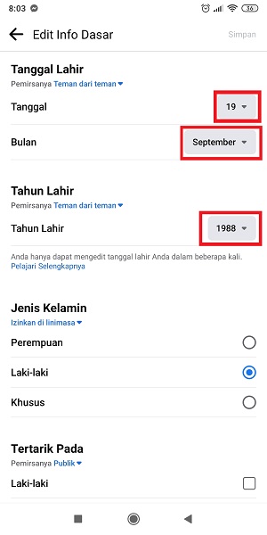 Cara Mengganti Tanggal Lahir di Facebook (Bisa untuk yang limit) 5 Tap "Tanggal, bulan atau tahun lahirmu".