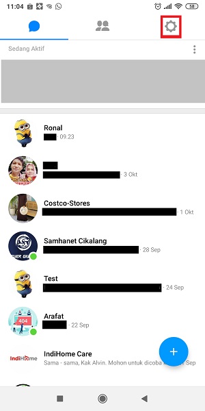 Cara Melihat Permintaan Pesan Di Messenger 8 tap icon roda gigi di kanan atas.