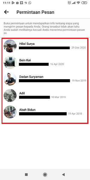 Cara Melihat Permintaan Pesan Di Messenger 10 pesan yang terdapat di halaman "Permintaan Pesan".
