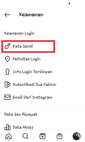Cara Mengganti Password Instagram di HP dan PC 5 Tap "Kata Sandi".