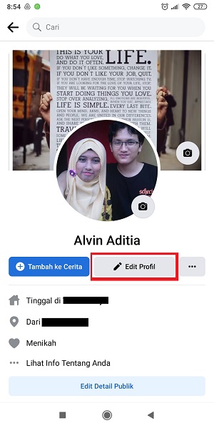 Cara Mengaktifkan dan Menampilkan Pengikut di Facebook 12 Tap "Edit Profil"