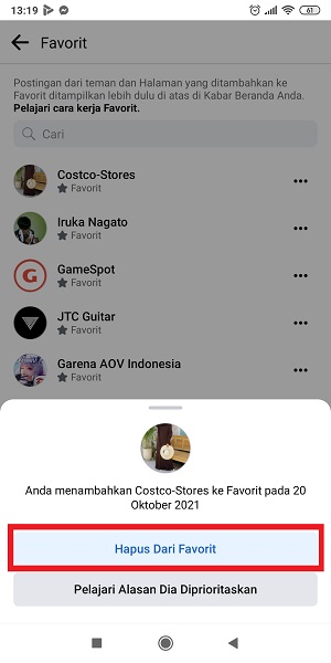 Cara Menghapus Teman dari daftar Favorit di Facebook 8 Tap "Hapus Dari Favorit".