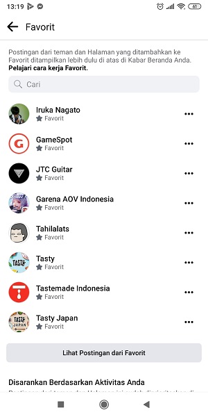 Cara Menghapus Teman dari daftar Favorit di Facebook 9 Teman atau halaman yang dipilih sudah berhasil dihapus.