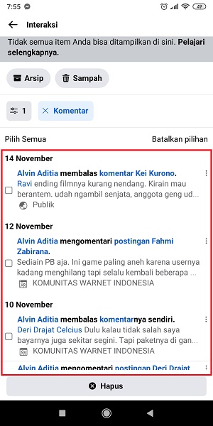 Cara mencari komentar kita di Facebook (di postingan sendiri dan orang lain) 29 Semua komentar sudah terlihat.