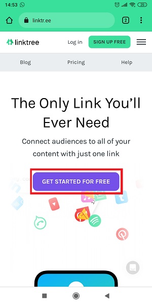 Apa itu Linktree? Bagaimana Mengatur dan Menggunakan Linktree 1 Tap “Get Started For Free”.