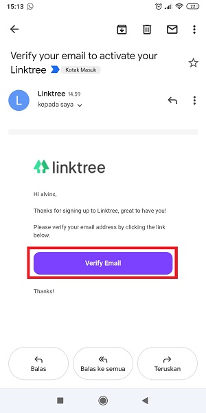 Apa itu Linktree? Bagaimana Mengatur dan Menggunakan Linktree 20 Tap “Verify Email”.