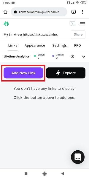 Apa itu Linktree? Bagaimana Mengatur dan Menggunakan Linktree 23 Tap “Add New Link”.