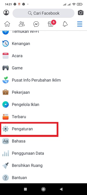 Cara Melihat Status Yang Kita Like di Facebook 20 Tap "Pengaturan".