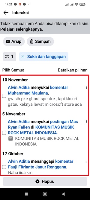Cara Melihat Status Yang Kita Like di Facebook 28 Kamu akan membuka halaman "Interaksi".