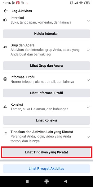 Cara Melihat Semua Video Yang Pernah Ditonton di Facebook 9 Tap “Lihat Tindakan yang Dicatat”.