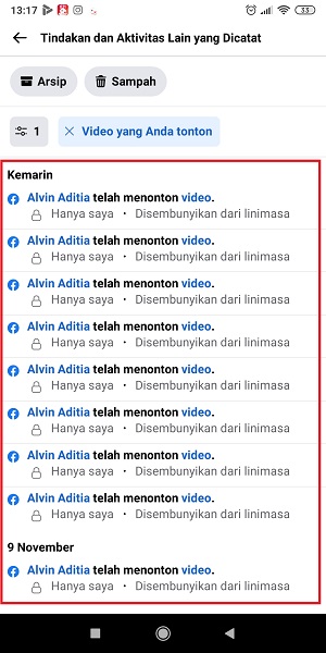 Cara Melihat Semua Video Yang Pernah Ditonton di Facebook 19 Kamu akan melihat informasi mengenai semua video yang kamu tonton.
