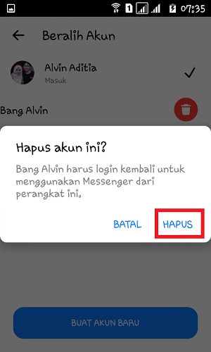 Cara Menghapus Akun Lain Yang Tersimpan di Messenger (dan Messenger Lite) 7 Tap "Hapus".