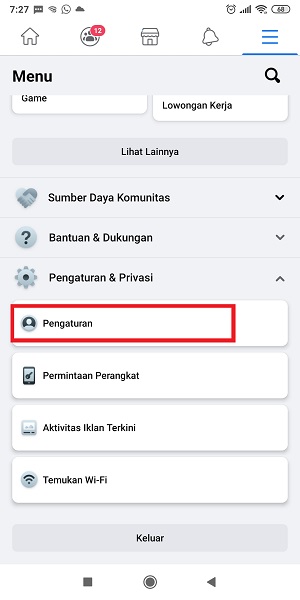 Cara Menghapus Riwayat Video Yang Ditonton di Facebook (bisa semua sekaligus) 3 Tap “Pengaturan”.