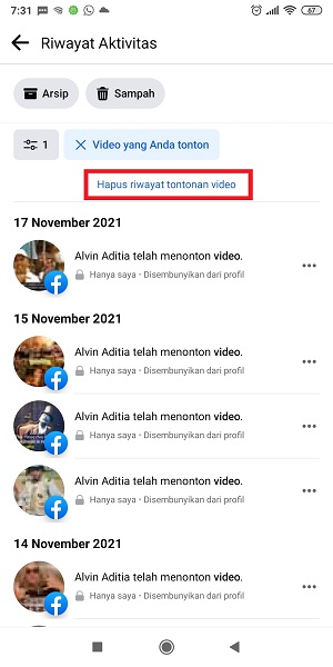 Cara Menghapus Riwayat Video Yang Ditonton di Facebook (bisa semua sekaligus) 13 Tap “Hapus riwayat tontonan video”