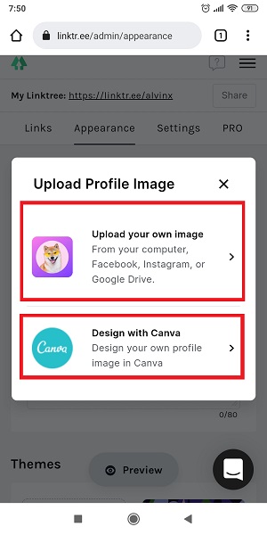 Apa itu Linktree? Bagaimana Mengatur dan Menggunakan Linktree 43 Pilih salah satu pilihan untuk mengupload image.