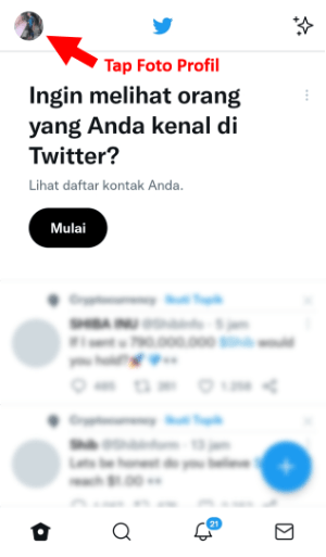 Cara Mem-private atau Mengunci Akun Twitter kamu (di HP dan PC) 1 Klik Foto Profil Twitter