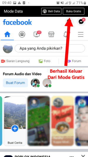 Cara mengaktifkan Facebook mode gratis (atau kembali ke mode data) 14 Berhasil Keluar Mode Gratis Facebook