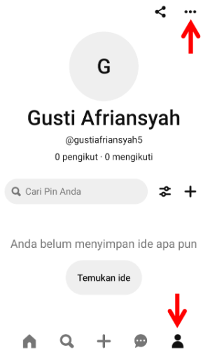 Cara menonaktifkan sementara atau menghapus permanen akun Pinterest 7 Pilih More Option