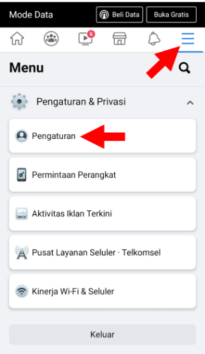 Cara Menambahkan Tombol Ikuti di Facebook 2 Pilih Menu Pengaturan