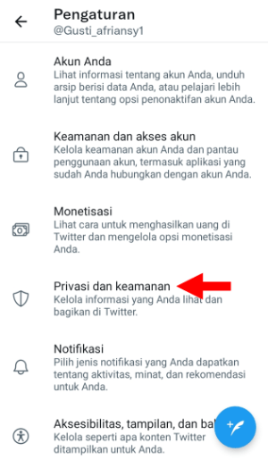 Cara Mem-private atau Mengunci Akun Twitter kamu (di HP dan PC) 3 Pilih Privasi dan Keamanan