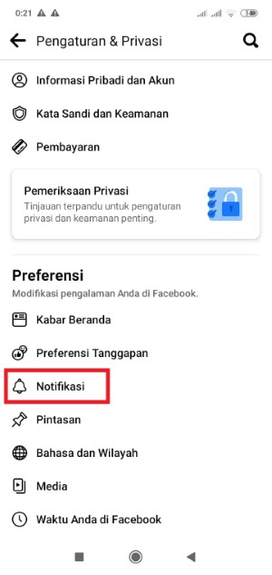Cara Mengetahui Teman Yang Pura-Pura Offline di Facebook 8 Masuk ke pengaturan notifikasi Facebook