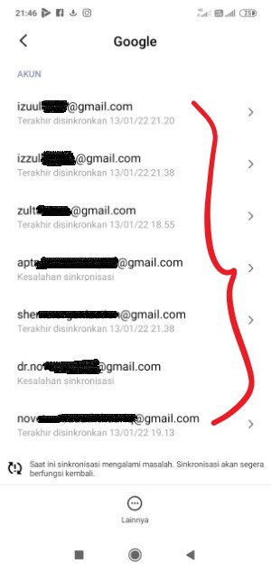 Cara mengganti nama kontak WhatsApp (termasuk yang susah diganti) 6 Akun Google milik orang lain yang login ke HP penulis