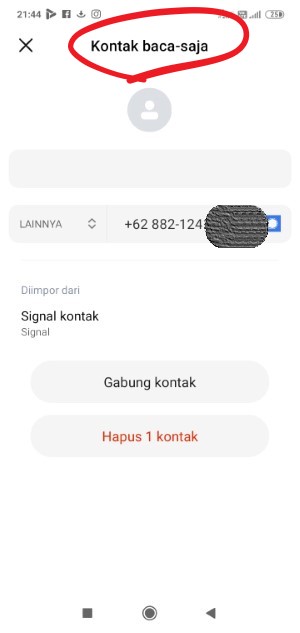 Cara mengganti nama kontak WhatsApp (termasuk yang susah diganti) 5 Kontak berstatus read only atau baca-saja